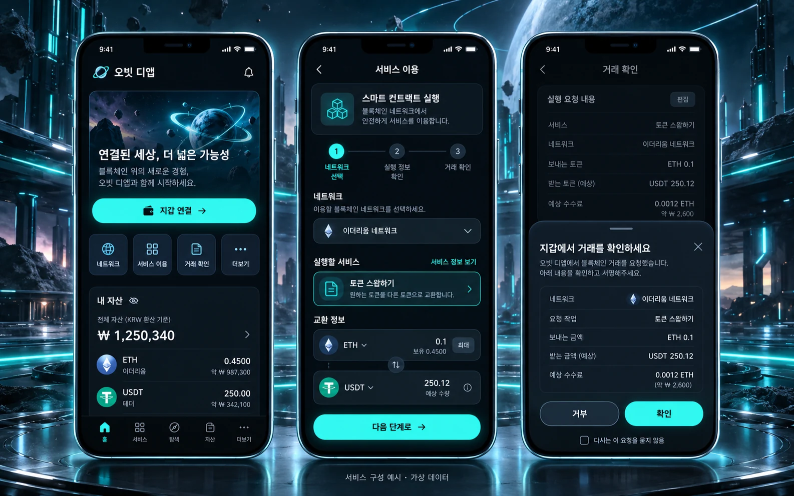 Web3 DApp 개발 한글 모바일 앱 구성 예시